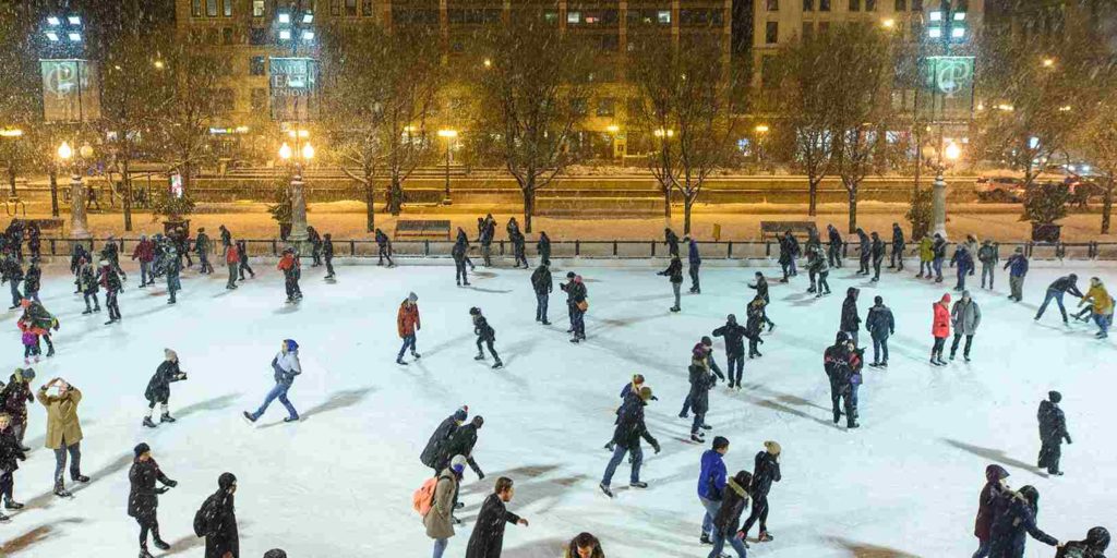 Outdoor ice skating
