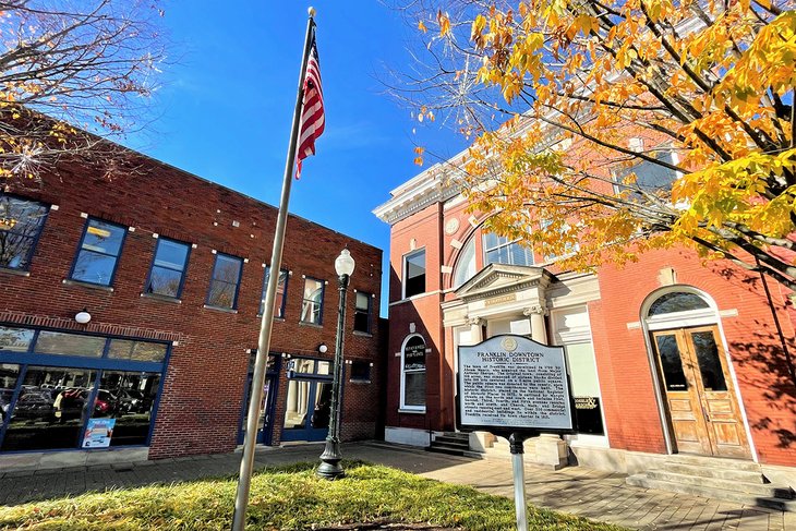 Ramble along with the main street in Franklin Historic Downtown