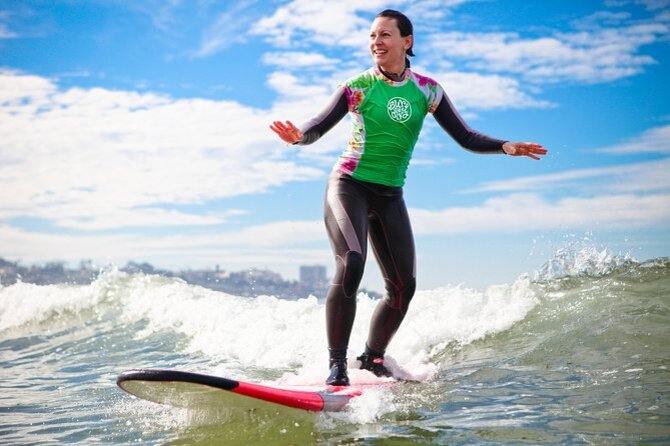 You can learn to surf with Capitola Beach Company: